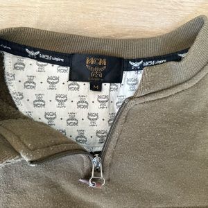 MCM vintage men’s olive green pullover 1/4 zip sweater sz med